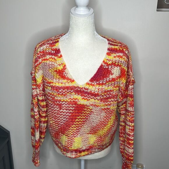 Anthropologie Flat Line Striped Savannah V-Neck Sweater size XS - Picture 8 of 11